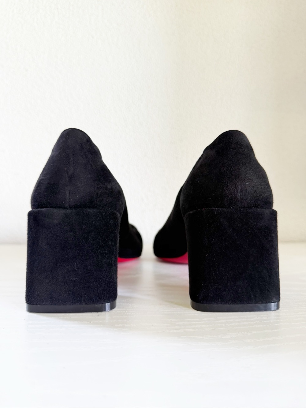 Christian Louboutin Incastrana Black Suede Perforated Block Heel Pumps EU 40 - Picture 8 of 10
